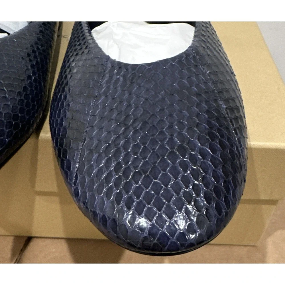 Michael Kors Collection Size IT 40/10 Maren Lace Ballet Flat Sapphire Snake Skin